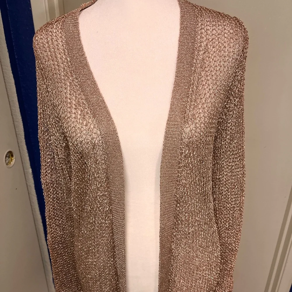 Superdown Karen Metallic Cardigan Bronze Size Small - Picture 4 of 7